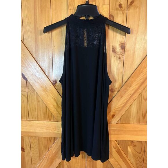 Supersoft By Torrid Lace Yoke Halter Top Black Size 2/2XL (5368) - Picture 1 of 5